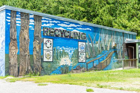 Recycling Center Building with Mural