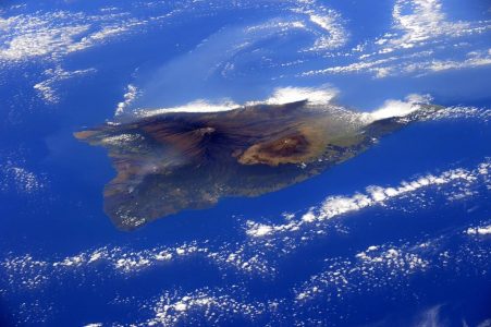 Hawaiian island from orbit