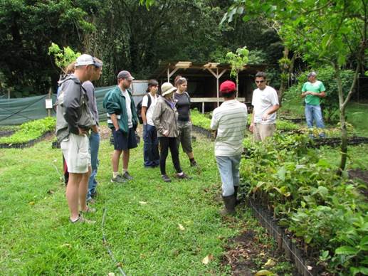 Photo of Students studying watersheds in Costa Rica.
