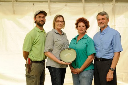 Photo of Donald E. Davis Arboretum Group staff with their Spirit of Sustainability Award