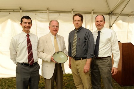 Photo of Tom Tillman receiving his Spirit of Sustainability Award.