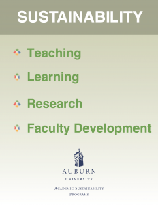 Photo of Academic Sustainability Table Card: Teaching, Learning, Research, Faculty Development