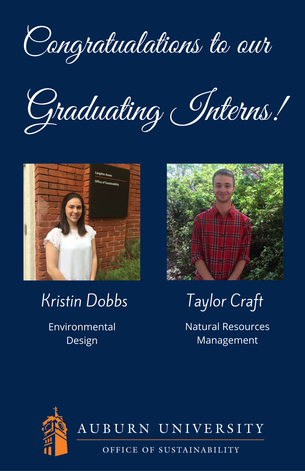 Photo of May 2016 Graduating Interns Annoucncement
