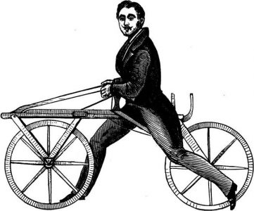 A drawing of a man on a laufmaschine