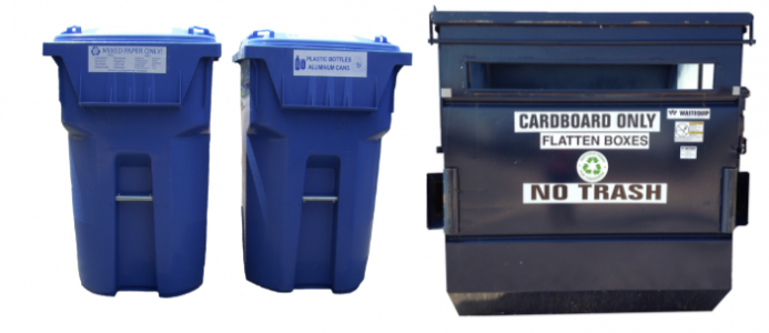 Photos of recycling bins