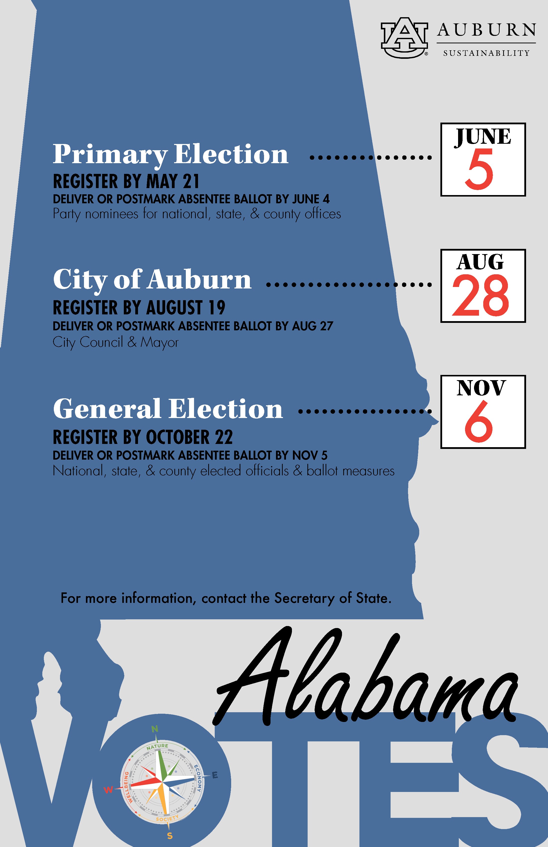 Image of Poster with Alabama 2018 Voting Dates