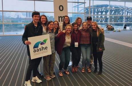 Photo of Office of Sustainability Staff & Interns at the 2018 AASHE Conference.