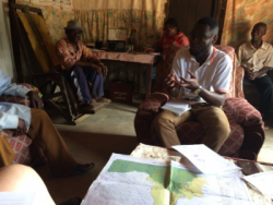 AJESH Land Use Planning Specialist Patrick Epie is engaging forest communities in map-making.
