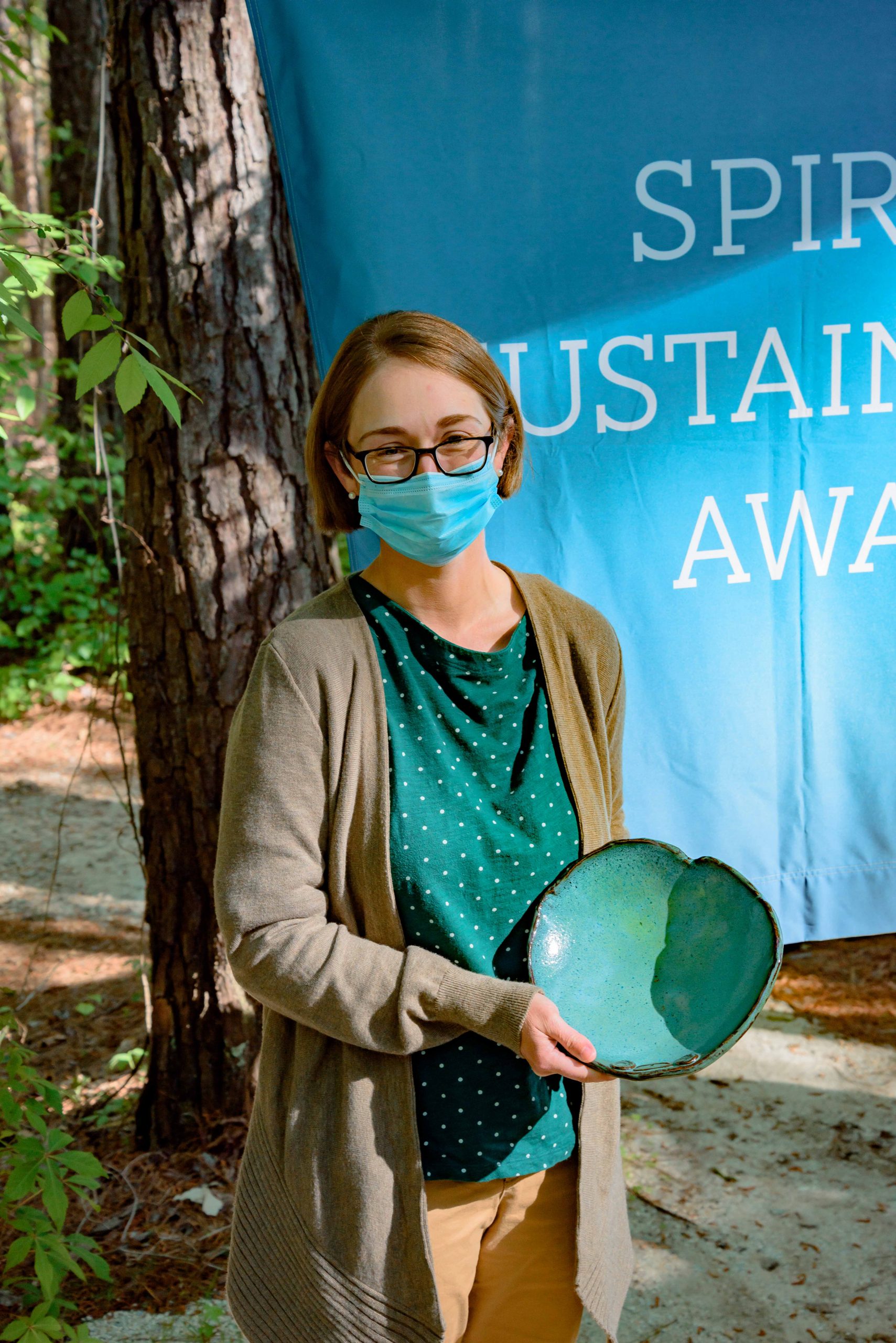 Photo of Anne Randle with her Spirit of Sustainability Award