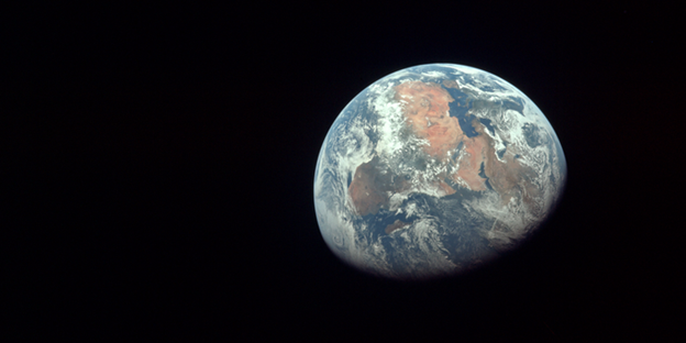 The photo of Earth taken by the Apollo 11 crew