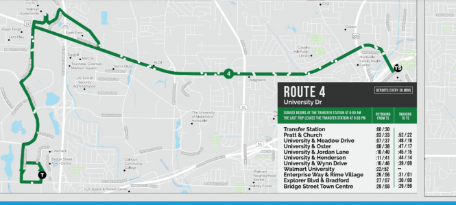 Map of BRT System's Route 4