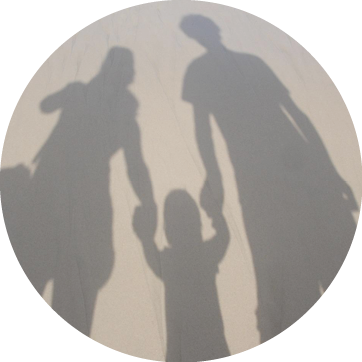Image of a family's shadow