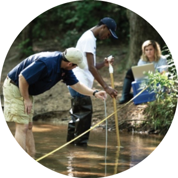 People doing watershed monitoring