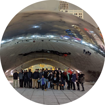 Students in front of the Cloud in Chicago