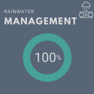 Rainwater Management pie chart showing 100%