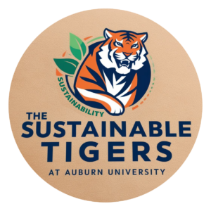 The Sustainability Tigers at Auburn University with an orange and blue tiger.