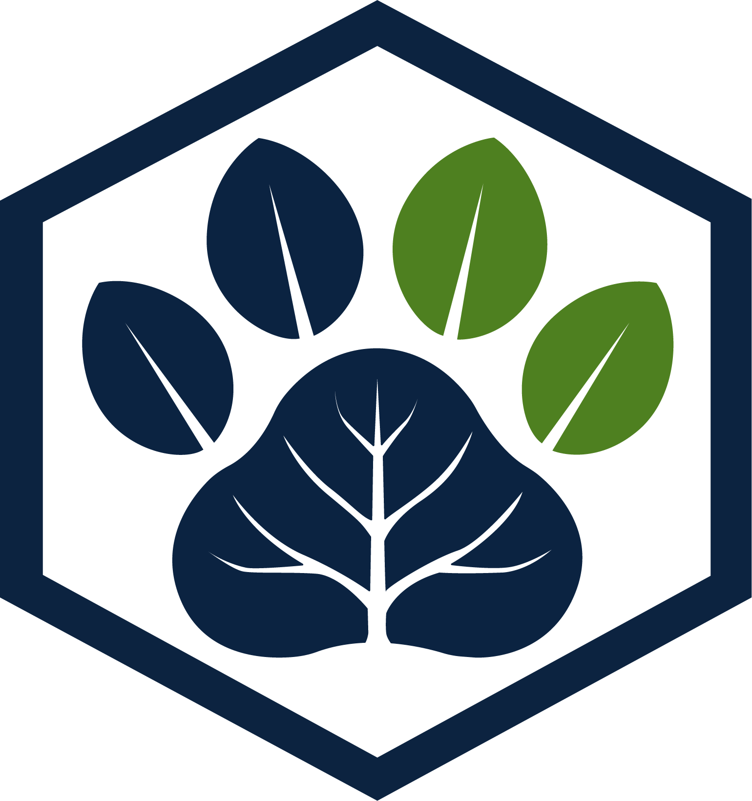 TIGERSpaces Paw Logo - Yearling Tier with the pad and two toes highlighted